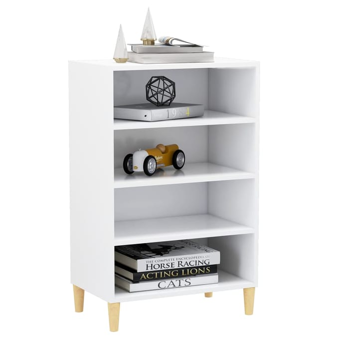 vidaXL - Dressoir - 57x35x90 - cm - bewerkt - hout - wit