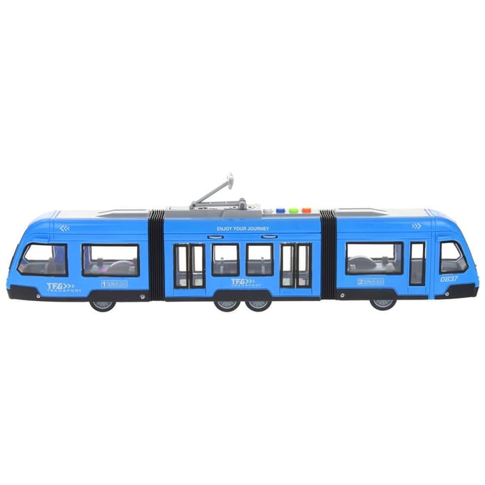Blauwe Geleed Tram Speelgoed met Licht & Geluid