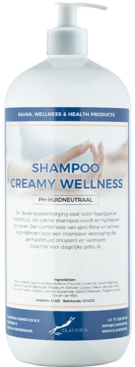 Shampoo Creamy Wellness - 1 liter met witte pomp - Haarverzorging