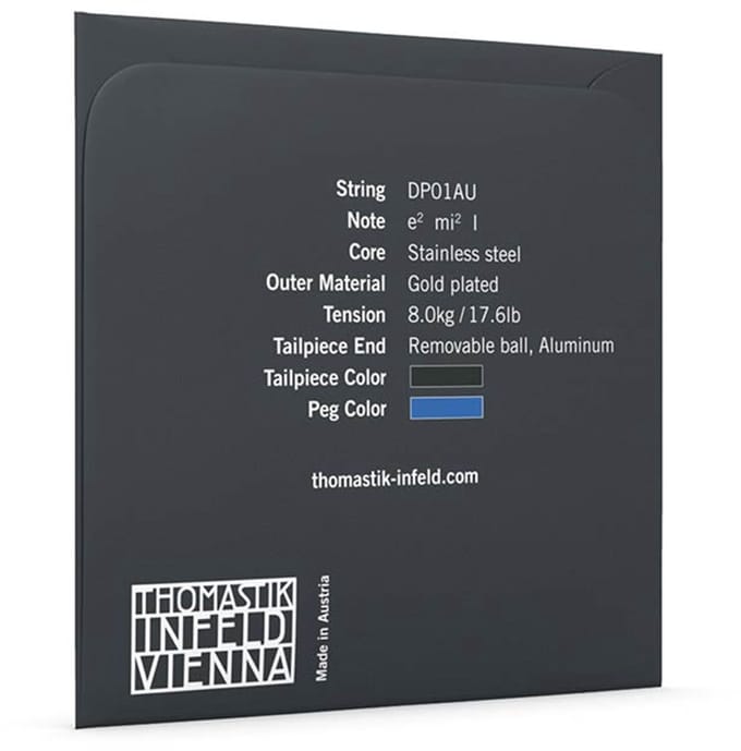 Thomastik Infeld THDP-01AU violin string E-1 4/4 medium, stainless steel, gold plated