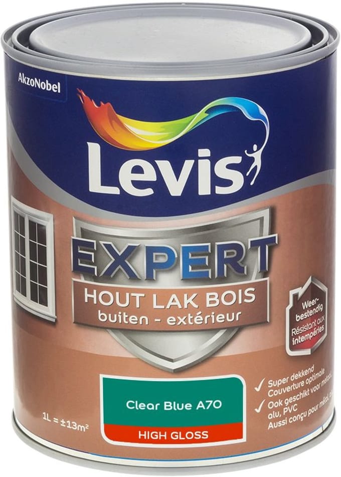 Levis - Expert Hout Lak Buiten High Gloss Mix - Clear Blue A70 - Mengverf - 1 L
