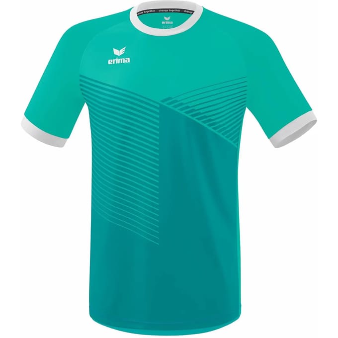 Erima Mantua Shirt Korte Mouw Heren - Wit / Columbia | Maat: S