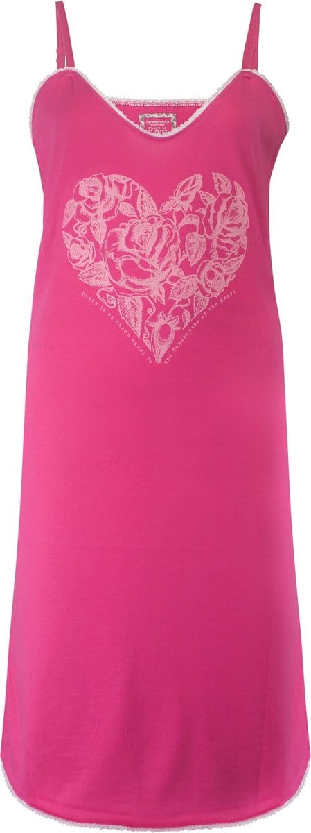 Tenderness Dames Nachthemd - Spaghetti Bandje - Roze - Maat S