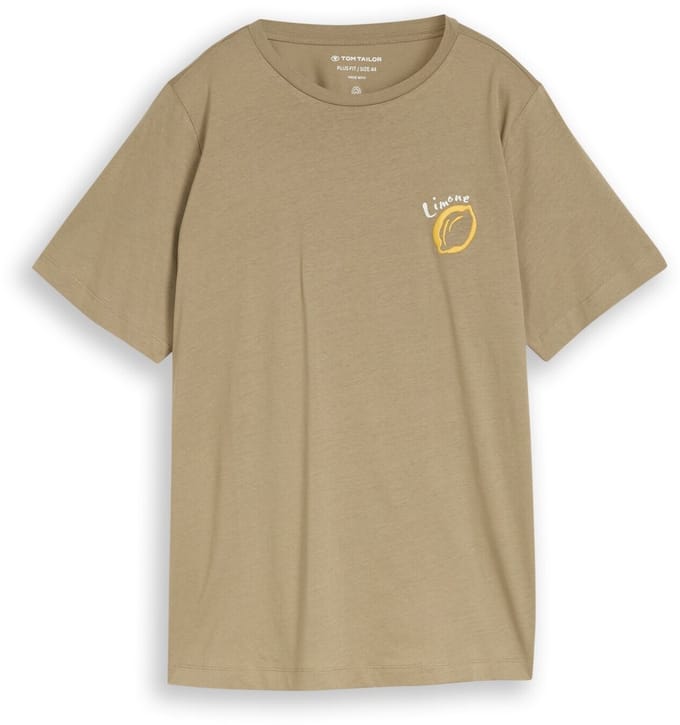 Tom Tailor - Plus Size - T-shirt met print - Maat 46 - Silver Olive