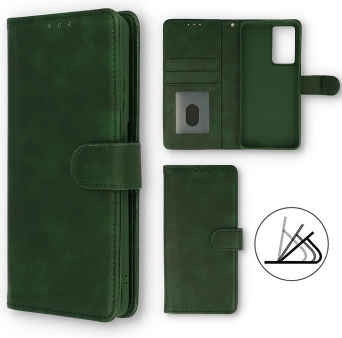 HB Hoesje Geschikt voor Samsung Galaxy S21 Plus - Groen - Luxe Kunstlederen Portemonnee Book Case