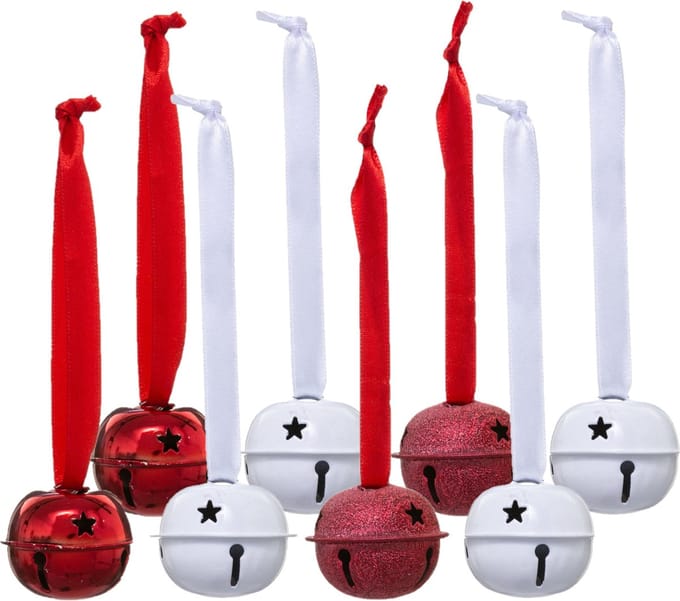 Feeric lights and christmas kerstbelletjes hangers - 8x - metaal- D4 cm
