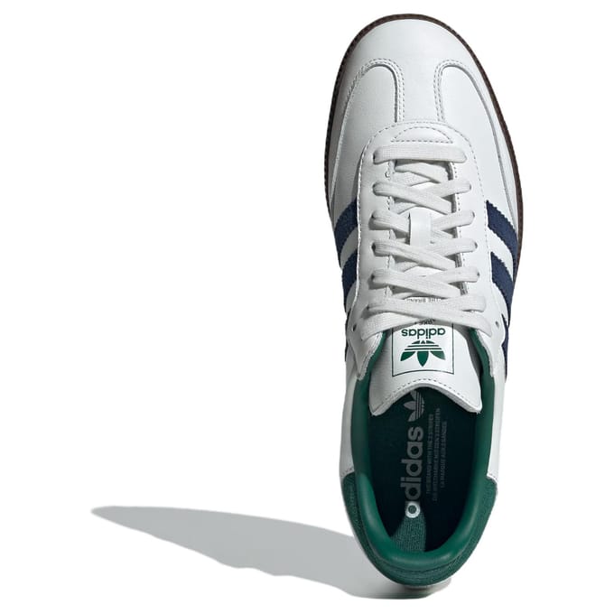 adidas Samba OG Blanc Bleu Marine Vert Collégial Baskets Unisexe Noir de Base Blanc Nuage IH4882 43⅓ white