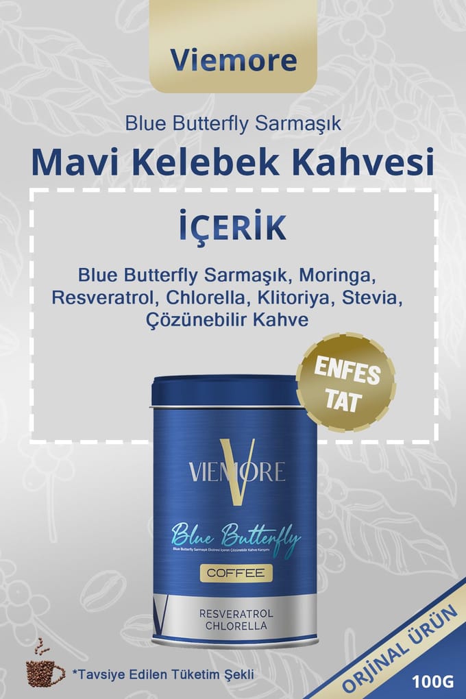 Viemore Blauwe Vlinder Wijnstok Extract RESVERATROL Koffie - Blauwe Vlinder Koffie 100g 1 PRC