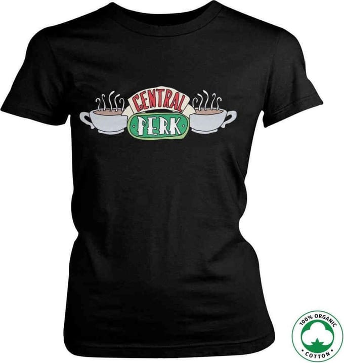 Friends Dames Tshirt -S- Central Perk Organic Zwart