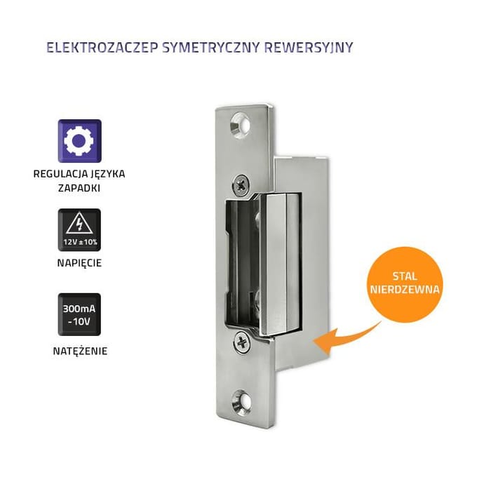 Qoltec - Elektrozaczep - Reversibel - 12V - Roestvrij Staal