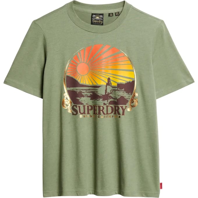 Dames-T-shirt Superdry Travel Souvenir