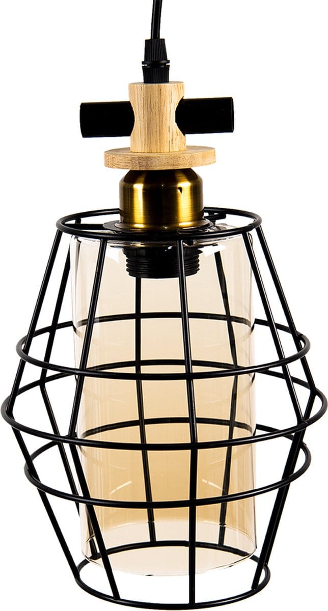 Clayre & Eef Hanglamp 18x18x31 cm Zwart Metaal