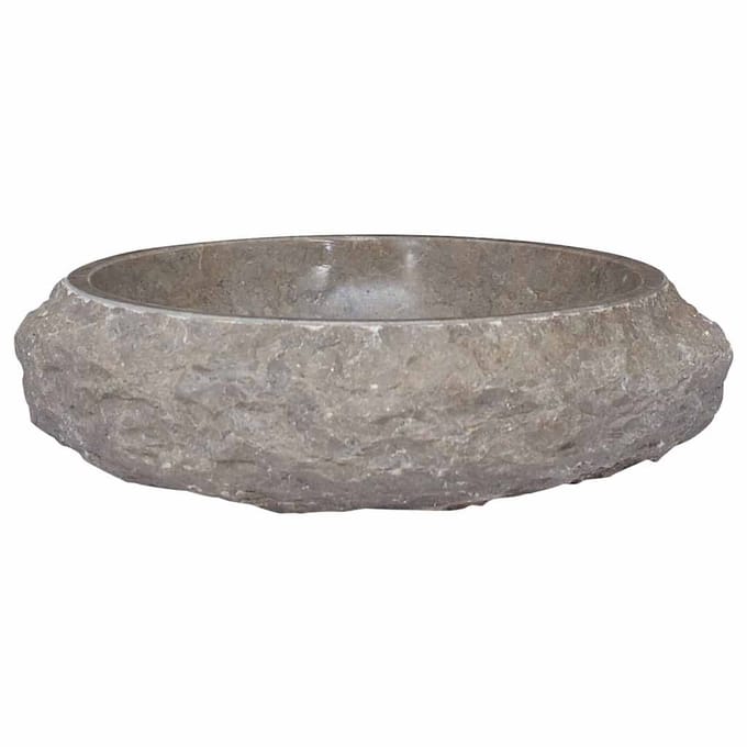 vidaXL - Gootsteen - Ø40x12 - cm - marmer - grijs