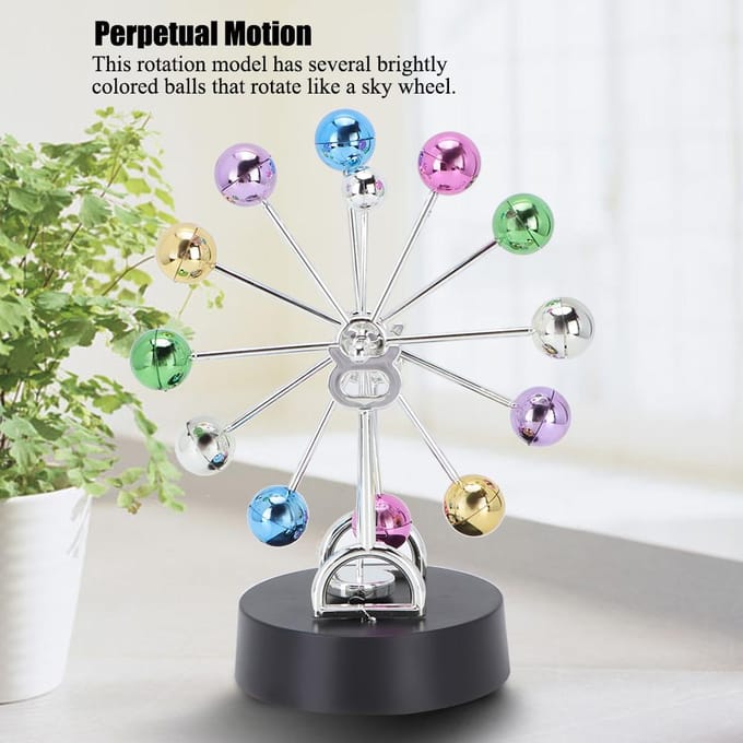 Plastic Draaiende Bal Rotatie Perpetuum Mobile Huis Tafel Decoratie Model white