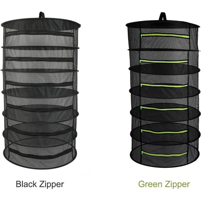 Hangmand 8 lagen met ritssluiting Opvouwbaar droogrek Kruidendroognet Drogerzak Mesh voor kruiden 8-layer
