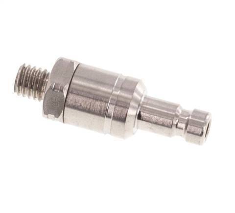 RVS 316L DN 2.7 (Micro) Luchtkoppeling Insteeknippel M5 Buitendraad Double Shut-Off