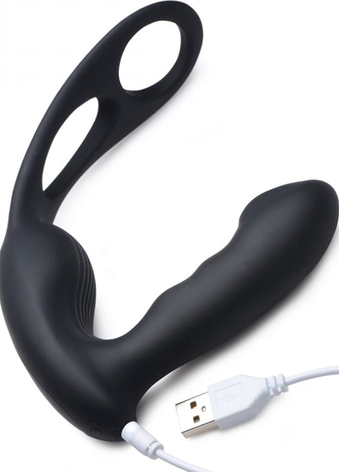 Ass Thumpers - Melkende en Vibrerende Prostaat Vibrator met Cock en Ball Ring