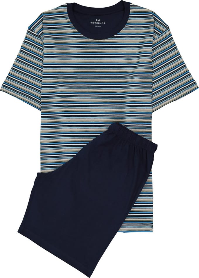 Gotzburg heren shortama - blauw gestreept