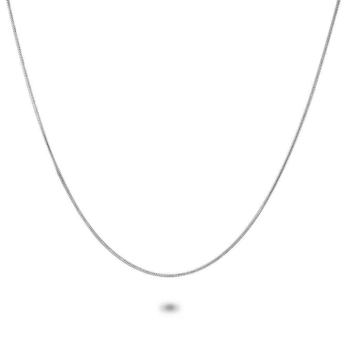 Twice As Nice Halsketting in edelstaal, slangketting 1,2 mm 70cm+5cm