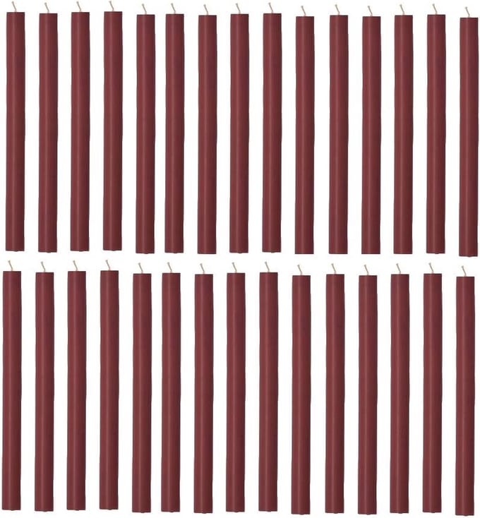 Rustik Lys chique lange dinerkaarsen pak van 30 stuks 2.1 x 30 cm kleur Plum