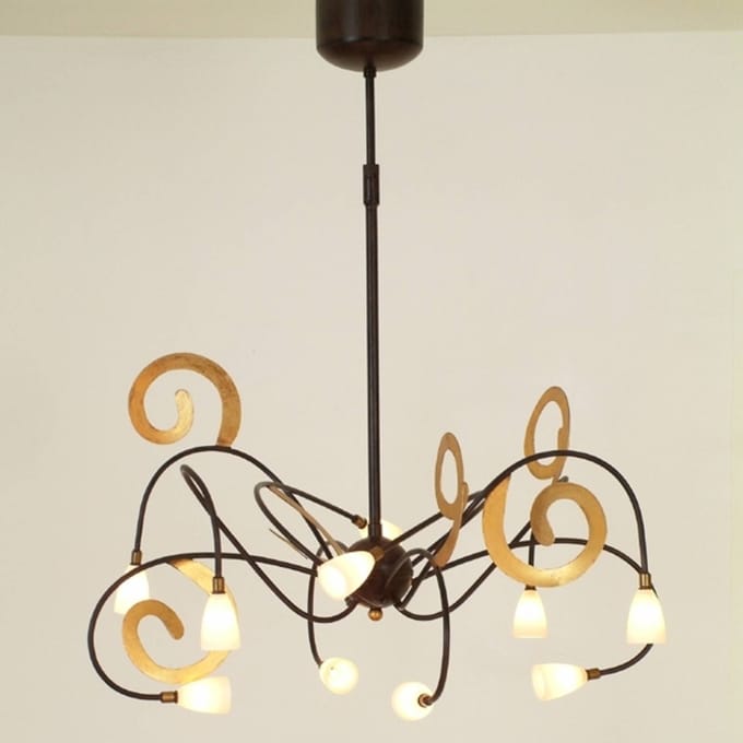 Holländer Extravagante LED hanglamp Lunapark, bruin-goud