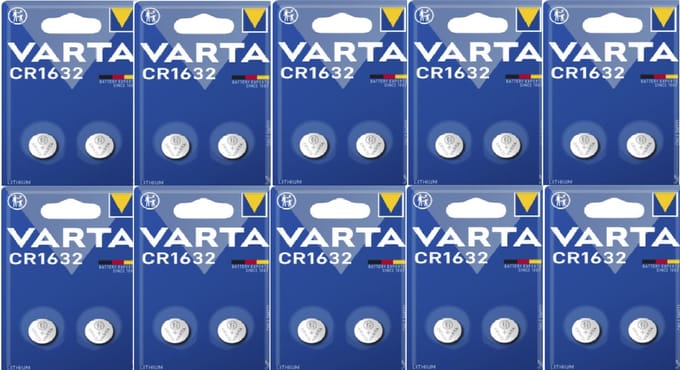 Varta CR1632 Lithium Knoopcel Batterij 20 Stuks
