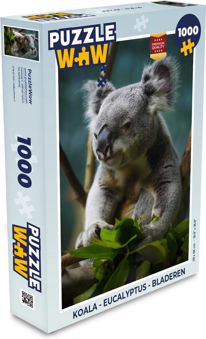 Puzzel Koala - Eucalyptus - Bladeren - Legpuzzel - Puzzel 1000 stukjes volwassenen