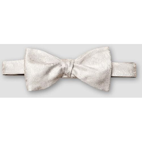 Eton Strikje Woven Paisley Self Tied Silver / male