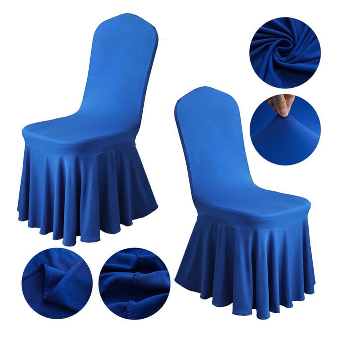 Bruiloft Spandex Stoelhoes Met Rok Geplooide Gerimpelde Lycra Elastische Stretch Feest Hotel Banketdecoratie