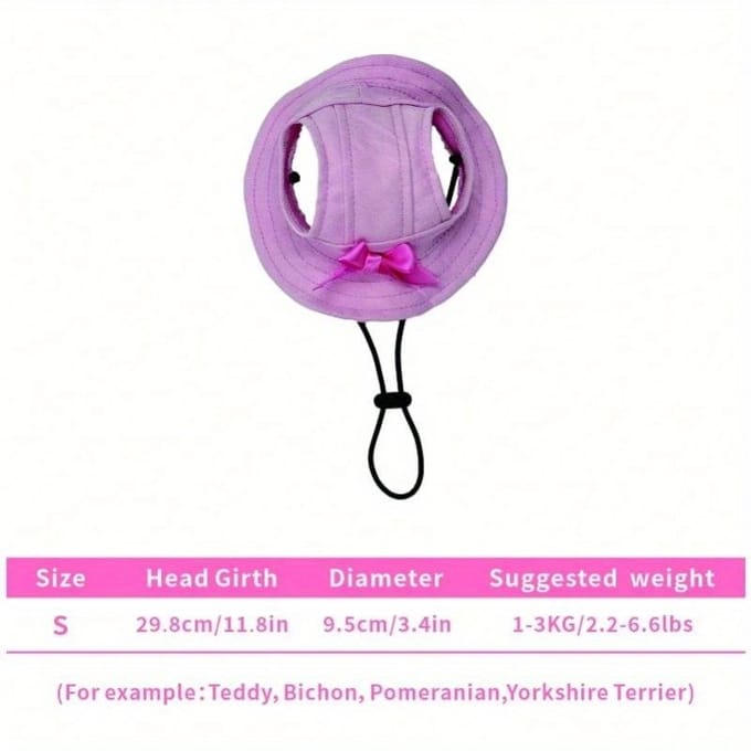 Chapeau de soleil à oreilles de chien exposées, Chapeau bob caniche mignon, Protection UV M rose