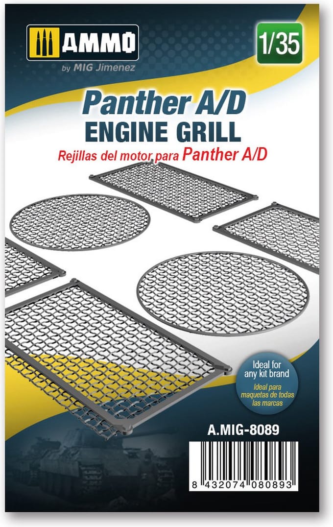 AMMO by Mig Jimenez Modelbouwpakket - AMMO MIG 8089 Panther A/D Engine Grilles Resin onderdeel - 1:35 - Modelbouw