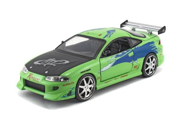 Fast & Furious and Furious 1:24 Brian's Mitsubishi Eclipse 1995 Auto's op schaal