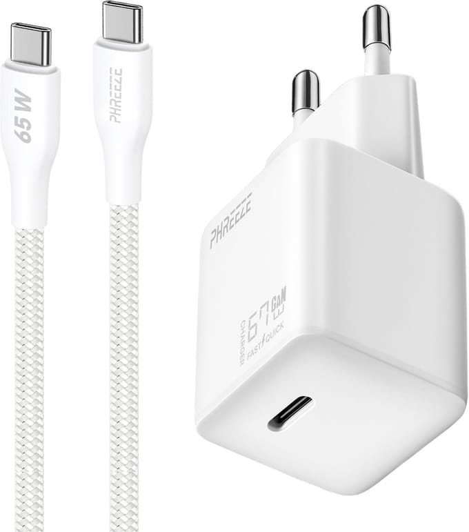 65w usb C Oplader - snellader - met usb C naar usb C kabel - 1 meter