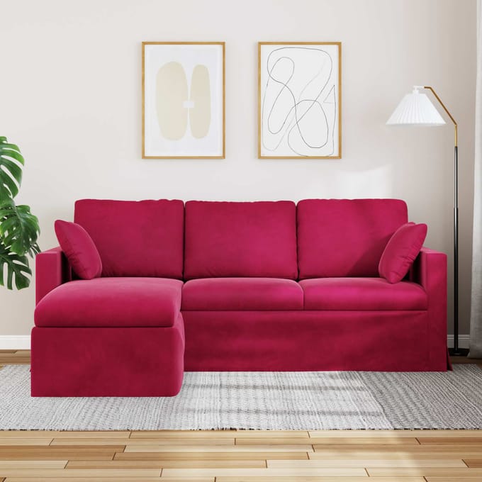 vidaXL Bank Wijnrood 198 x 134 x 80 cm Fluweel