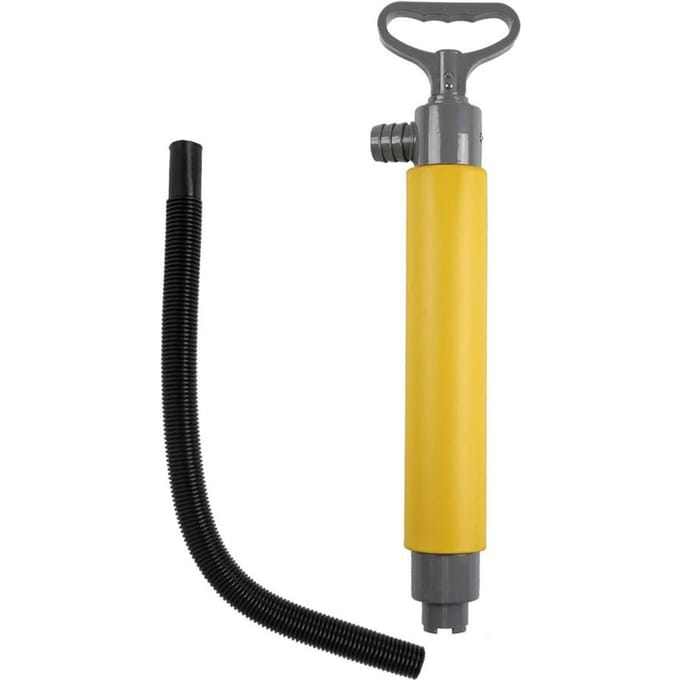Pompe de cale manuelle pour bateaux, kayak, canoë, pompe à eau manuelle portable avec tuyau d'extension jaune