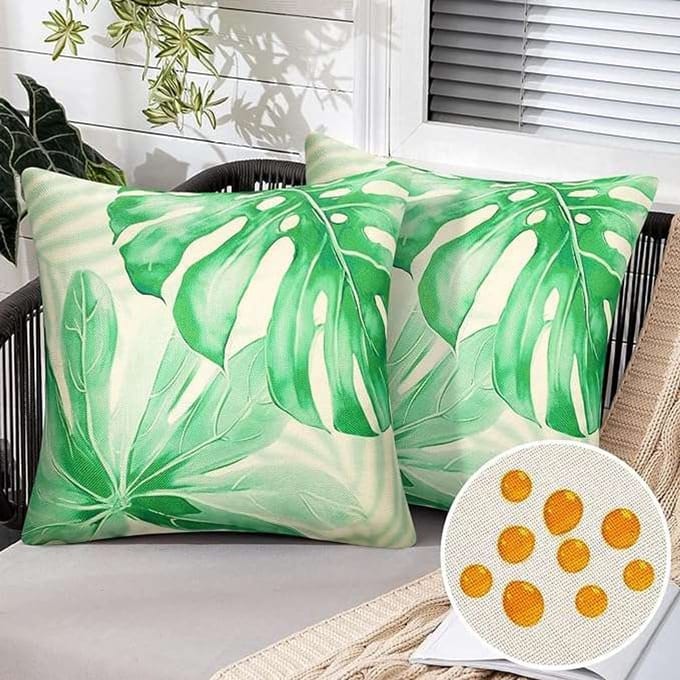 CE - Decoratieve Kussenhoes - Palmblaadjes - 45x45cm - Set van 2