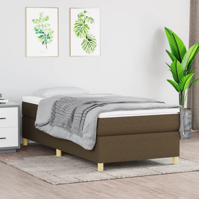 vidaXL - Boxspring - bed - 80x200 - cm - stof - donkerbruin