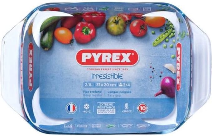 Pyrex - Let's Share Ovenschaal met Grepen 2L - Transparant - Borosilicaatglas