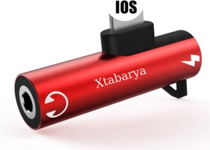 Xtabarya Mini Splitter 2 In 1 Verlichting Adapter Opladen Luisteren Bluetooth | Geschikt Voor iphone -Rood