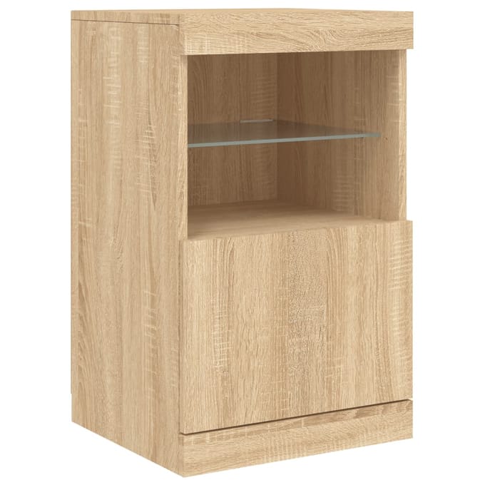 vidaXL - Dressoir - met - LED-verlichting - 41x37x67 - cm - sonoma - eikenkleurig