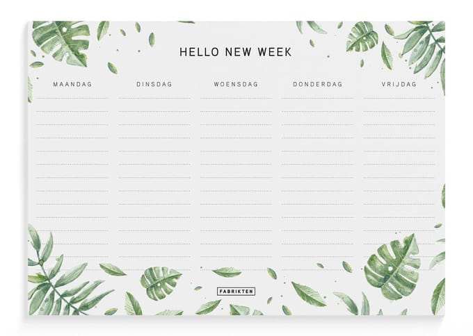 Fabrikten Weekplanner Botanisch - A5 - Compact - 5 dagen