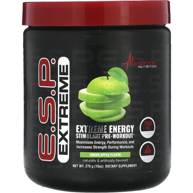Esesp Extreme Energy Stimulant Complément Pré-Entraînement, Saveur Pomme Verte, 275G(10 oz)