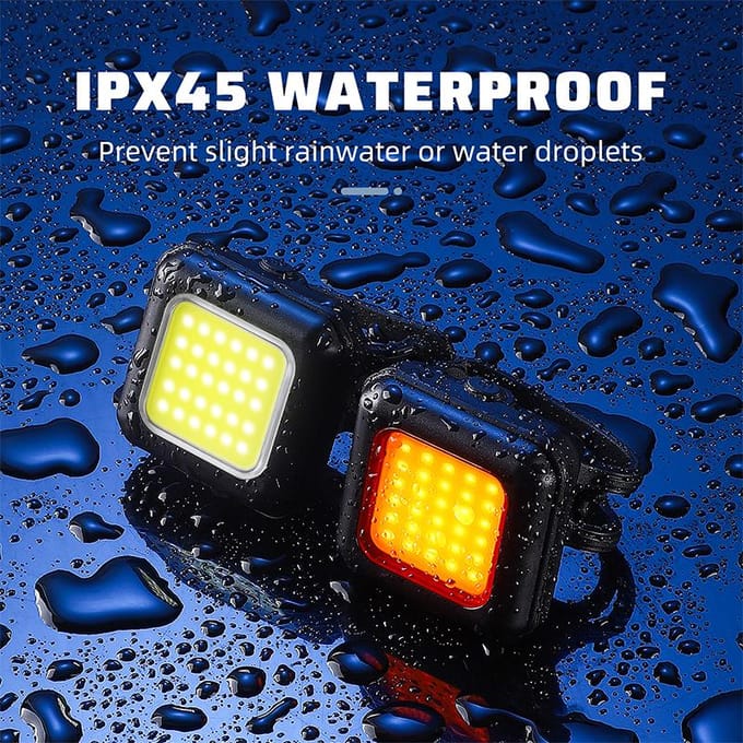 Fietslamp Fietsen Fiets Voor Achterlicht Type-C Opladen Koplamp Licht Waarschuwing Achterlicht LED Lantaarn Fietsonderdelen black