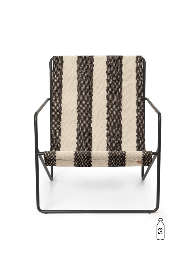 Ferm Living Desert Stoel - zwart - off-white/chocolate