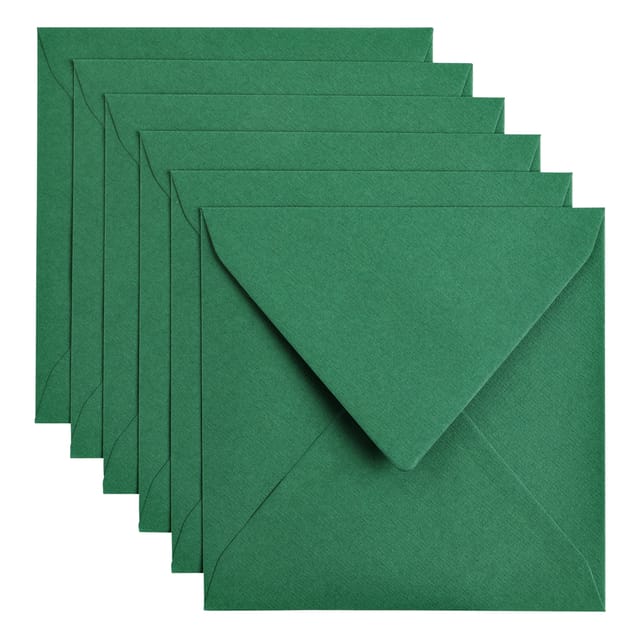 Papicolor Envelop vierk. 14cm dennengroen 105gr-CV 6 st 303950 - 140x140 mm