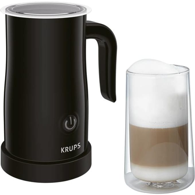Krups XL1008 - Elektrische Melkopschuimer - Zwart - Compact - Geschikt voor Warme en Koude Melk