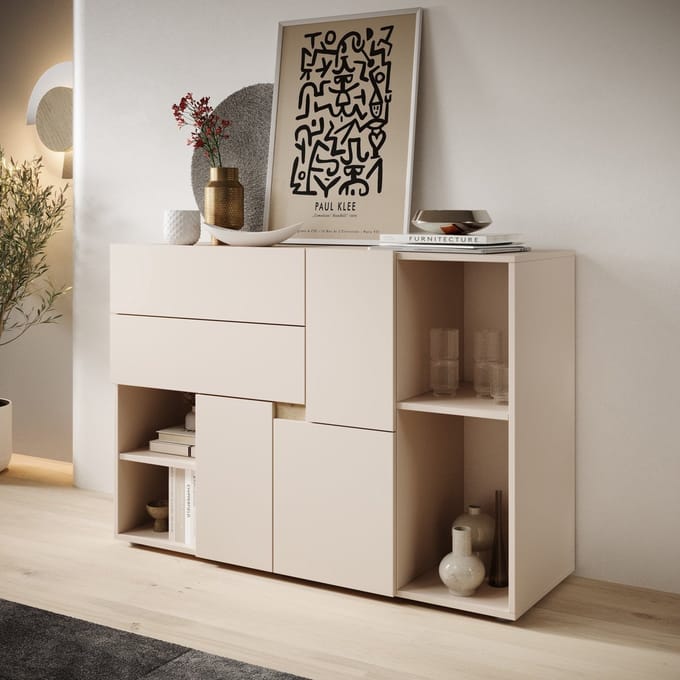 Meubella - Lombok - Dressoir - Beige - 120x42x85 cm