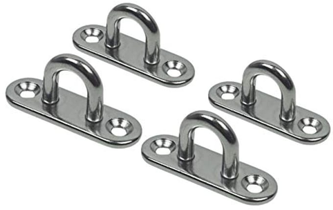 Oogplaat Roestvrij Staal - 8mm met Langwerpige Pad - 4 Pack