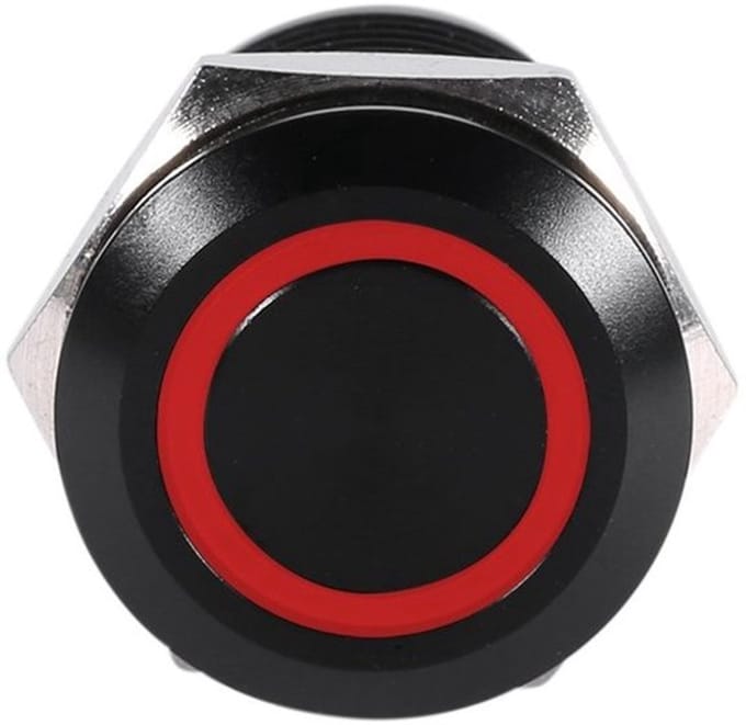Allecto - Led Momentary Drukknop Schakelaar - Waterdicht - Rood