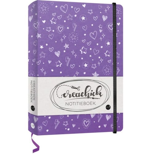 CreaChick notitieboek - paars - 208 pagina's - gelinieerd